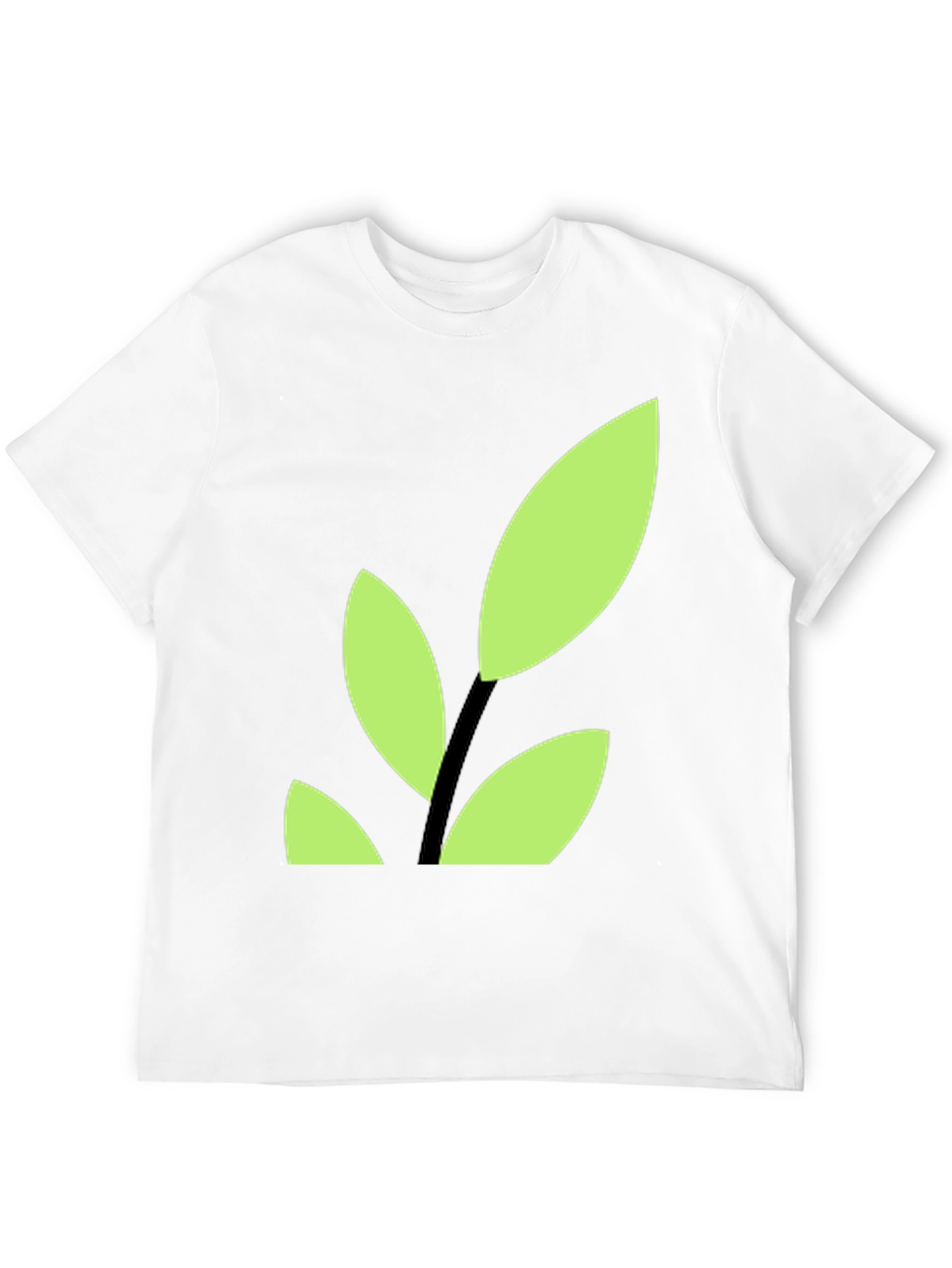 Modern Leaf Graphic Tee - Black Cotton Blend Shirt