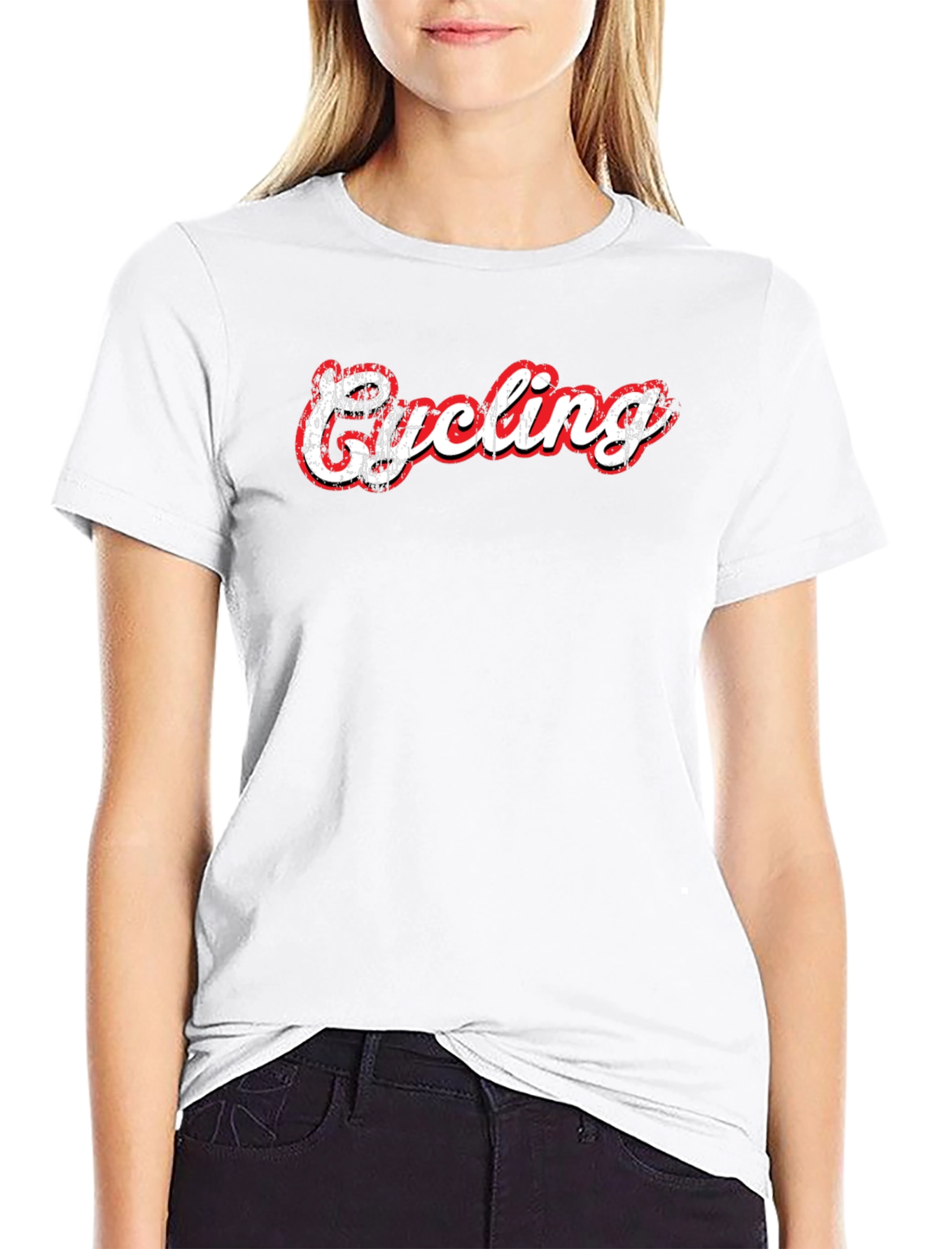 Cycling Graphic Print Black T-Shirt