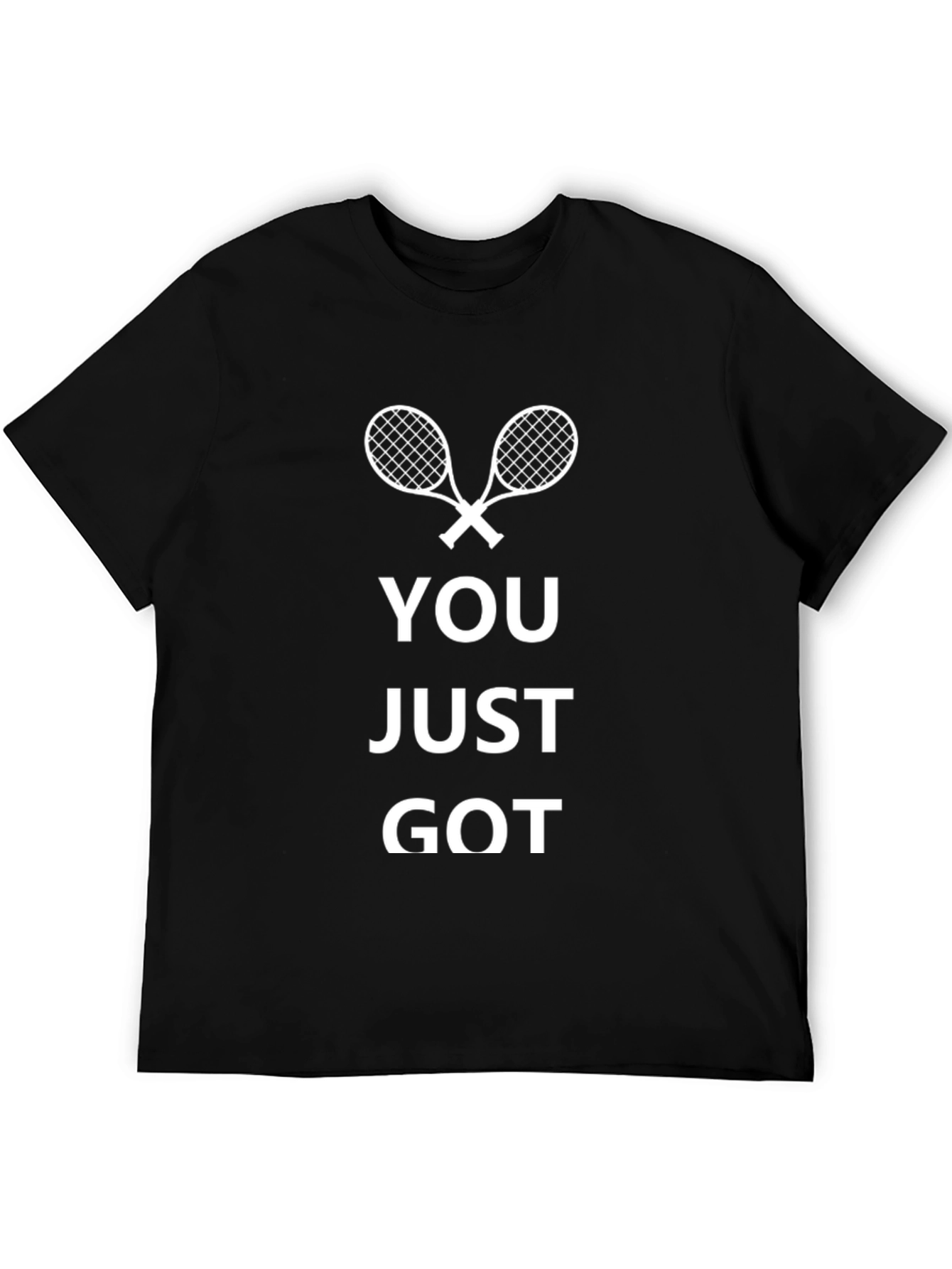 Tennis You Just Got Served Black Graphic Tee