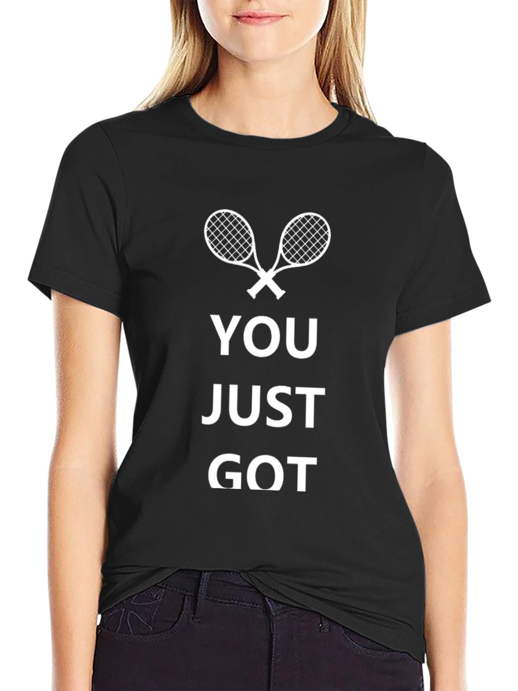 Tennis You Just Got Served Black Graphic Tee