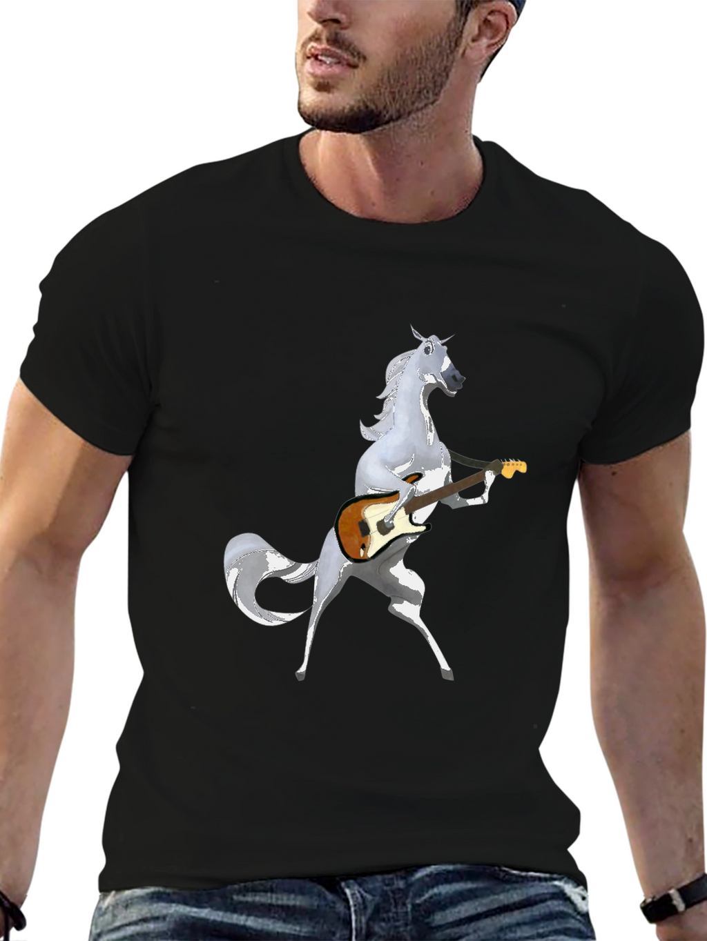 Horse Guitarist Graphic Tee