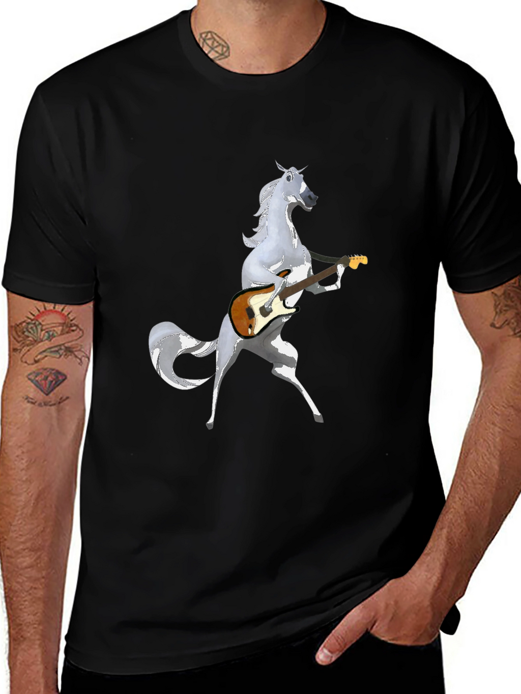 Horse Guitarist Graphic Tee