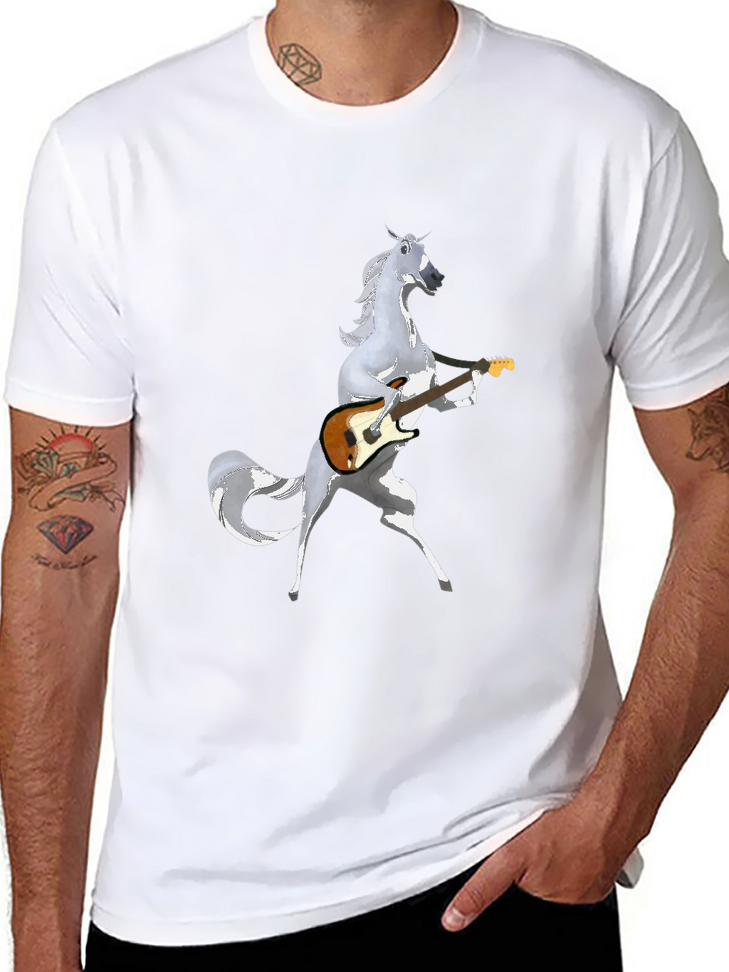 Horse Guitarist Graphic Tee