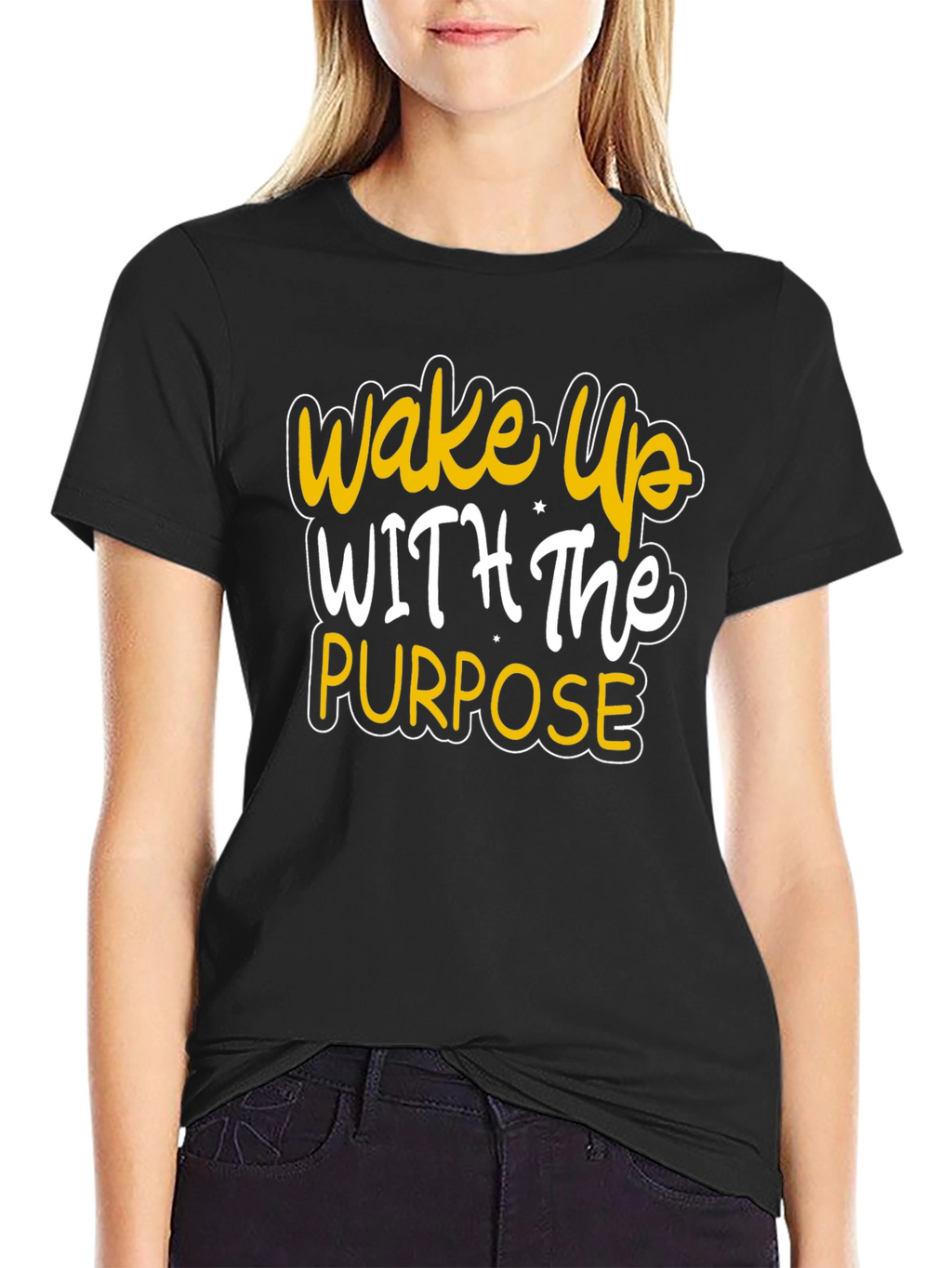 Wake Up With Purpose Black Graphic Tee