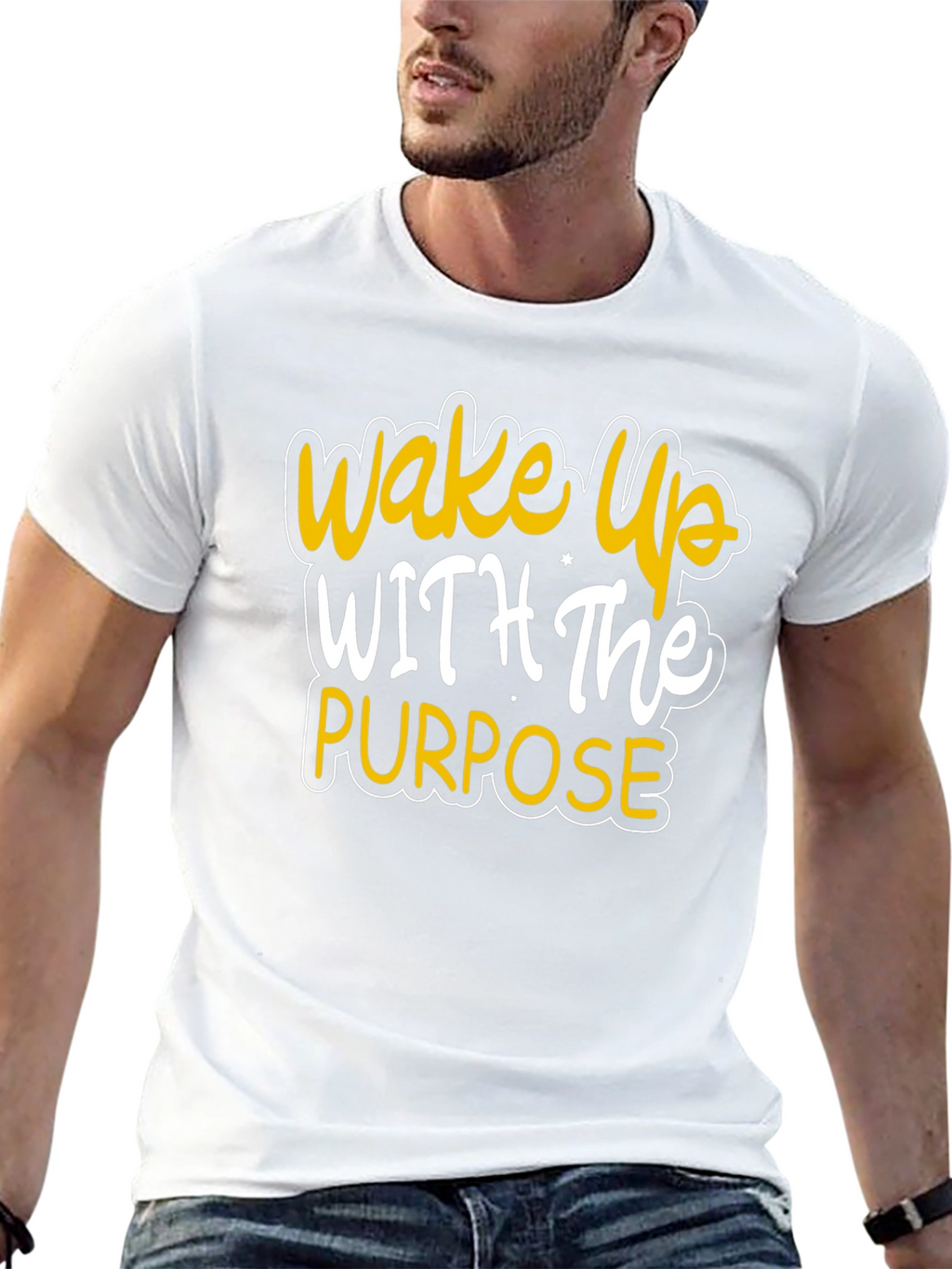 Wake Up With Purpose Black Graphic Tee