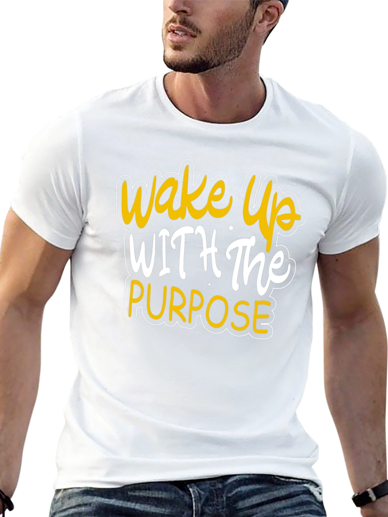Wake Up With Purpose Black Graphic Tee