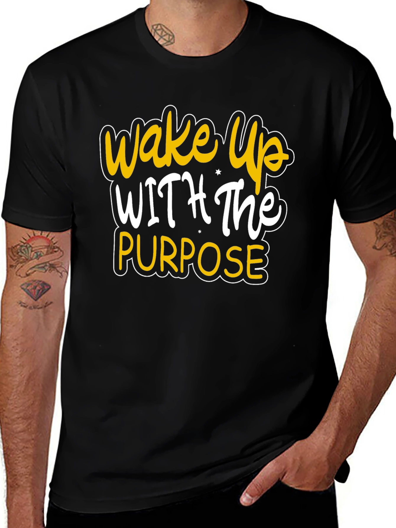 Wake Up With Purpose Black Graphic Tee