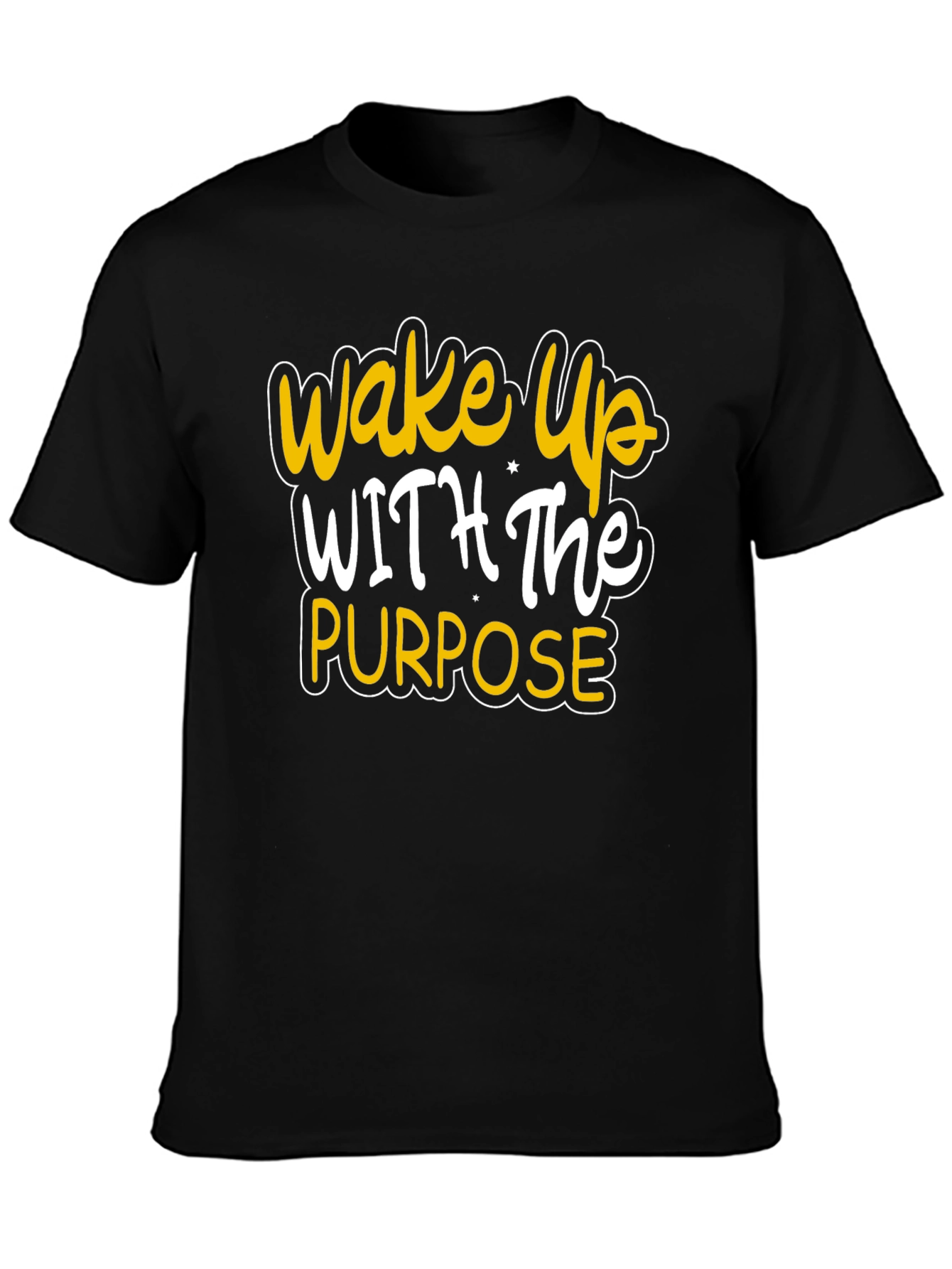 Wake Up With Purpose Black Graphic Tee