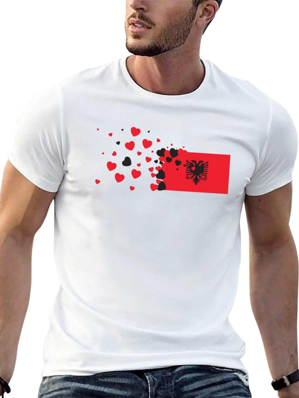 Albania Flag Heart T-Shirt