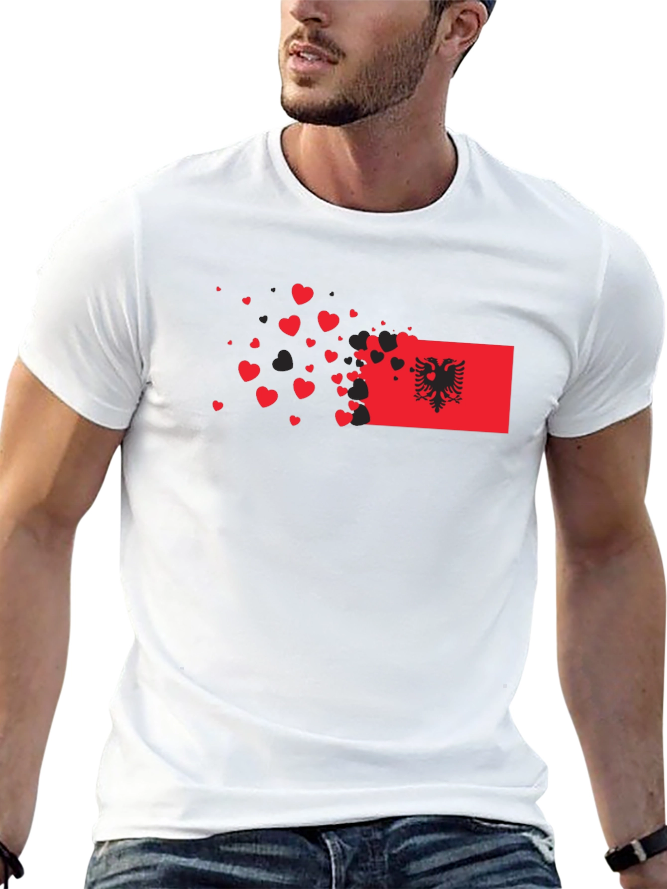Albania Flag Heart T-Shirt