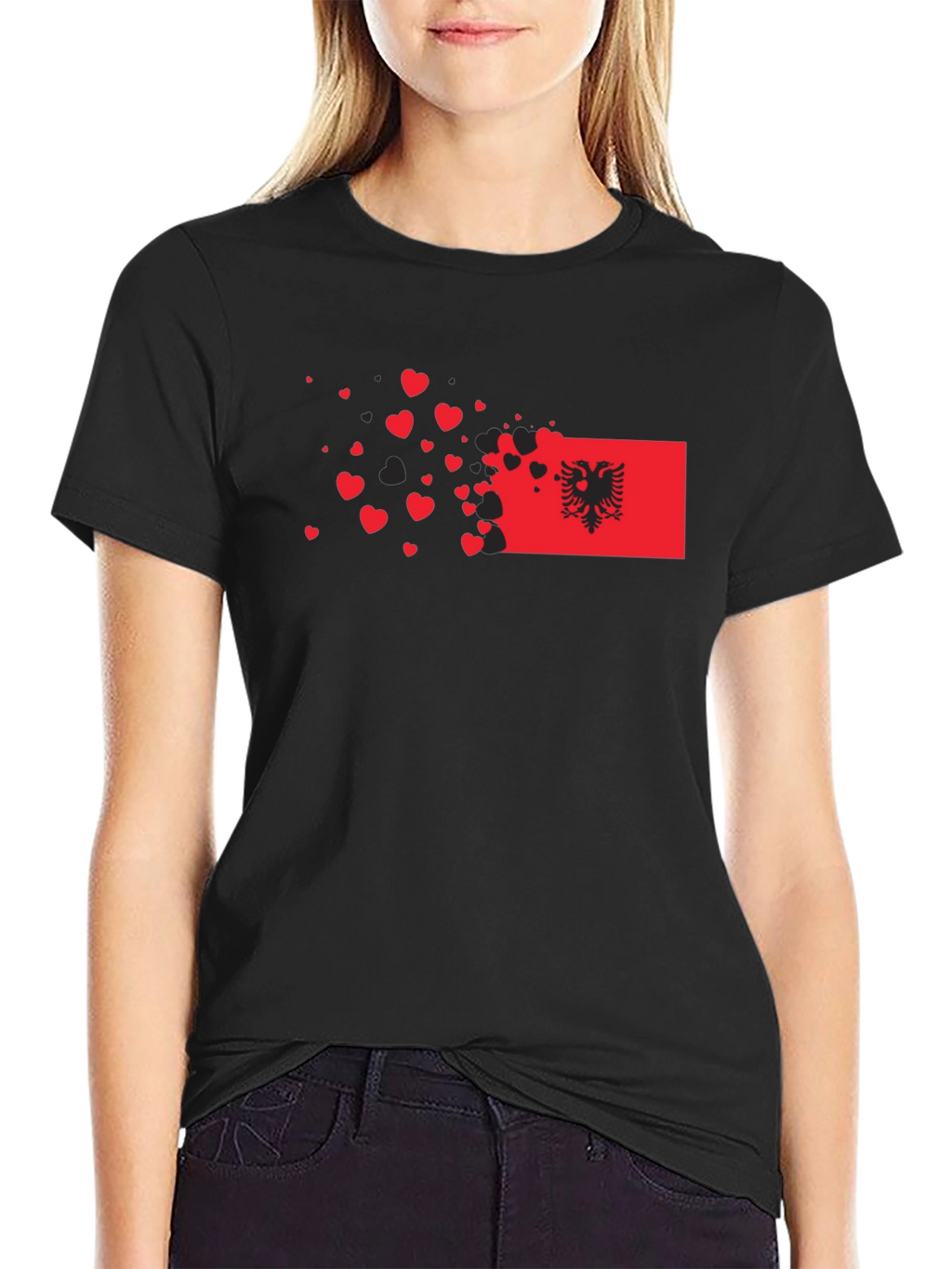 Albania Flag Heart T-Shirt