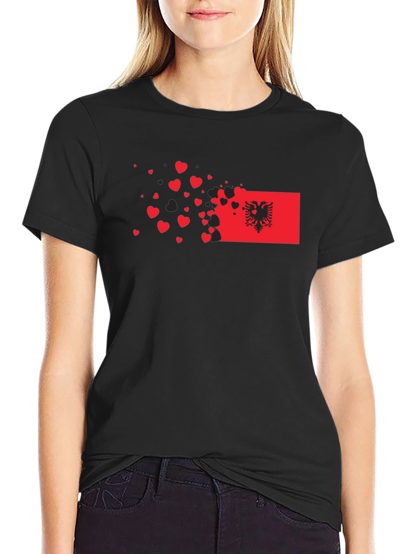 Albania Flag Heart T-Shirt