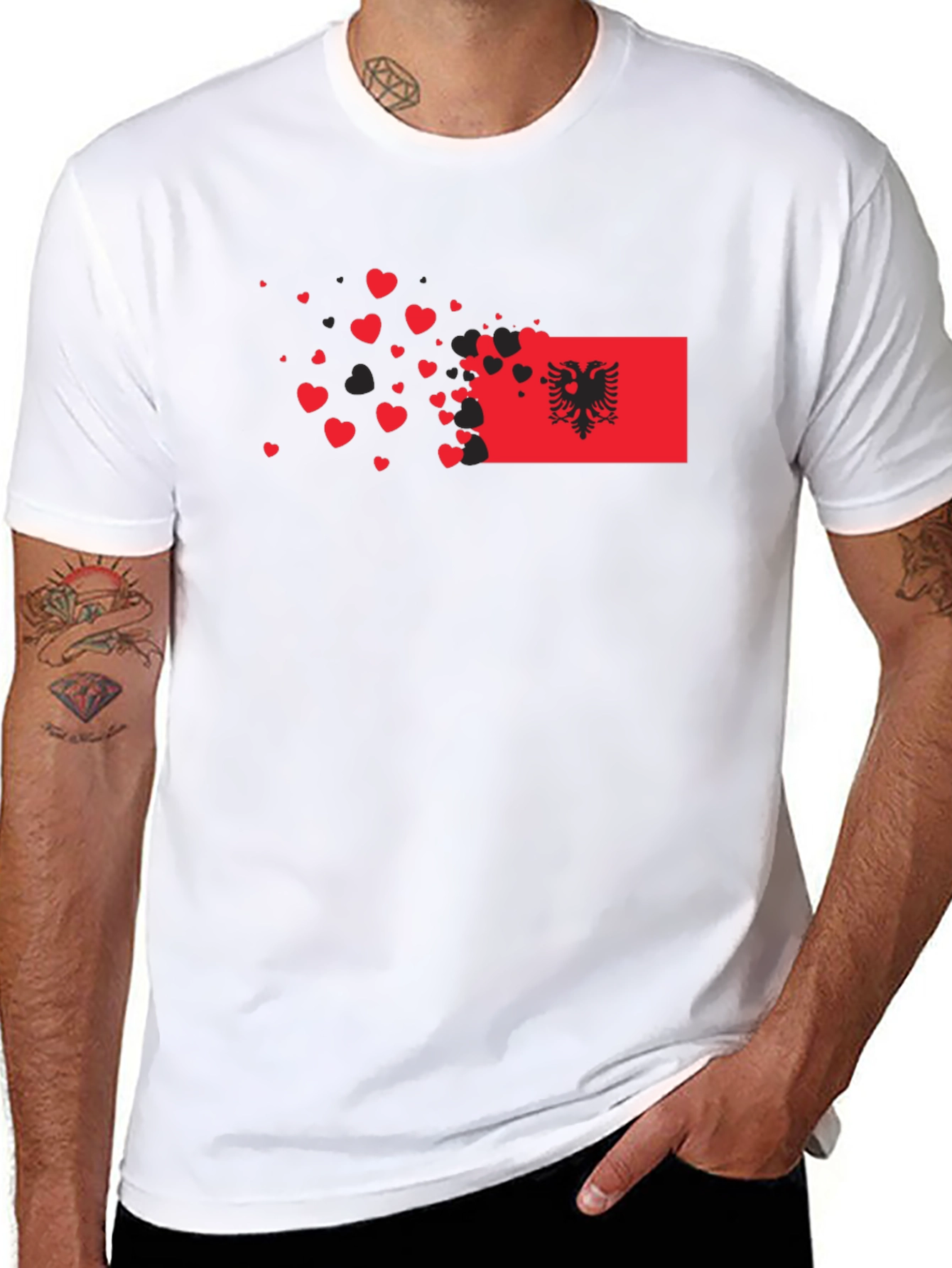 Albania Flag Heart T-Shirt