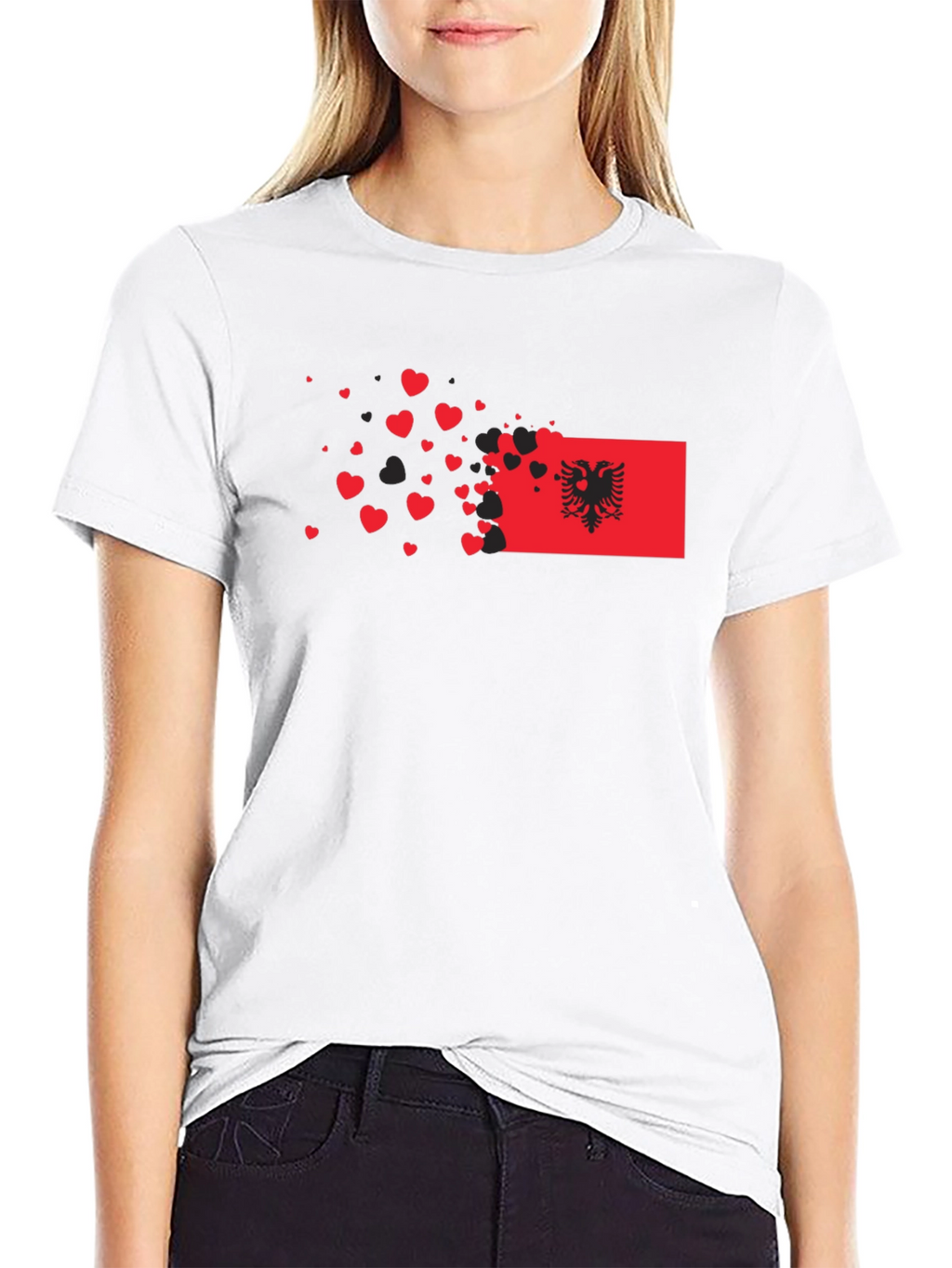 Albania Flag Heart T-Shirt