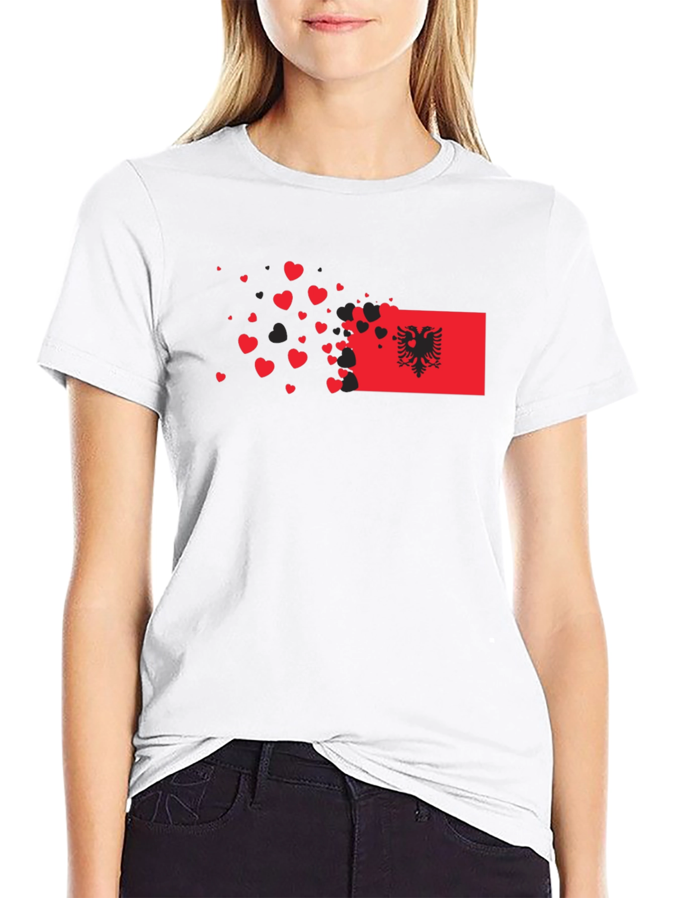 Albania Flag Heart T-Shirt