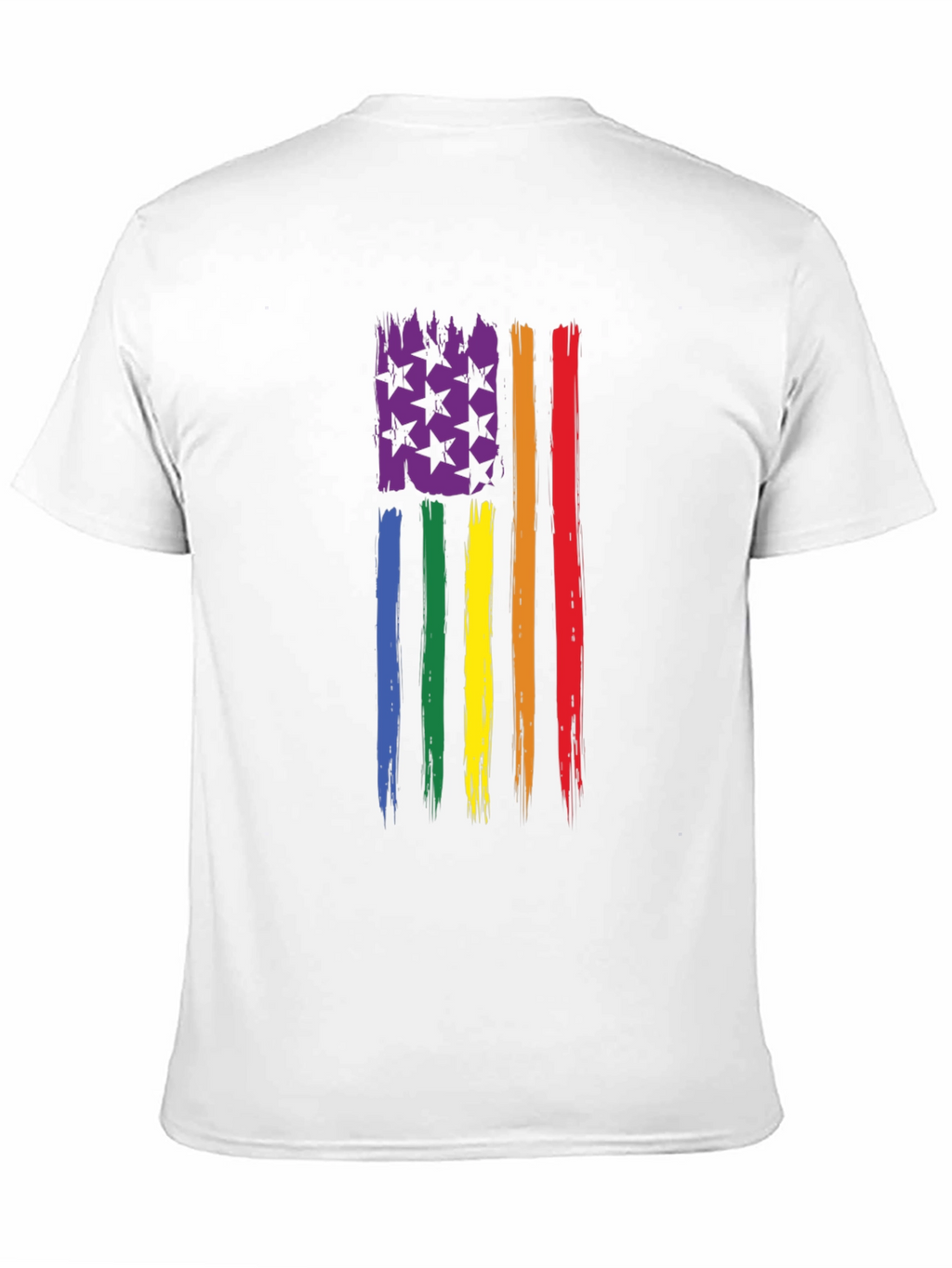 LGBT Pride Flag T-Shirt - Distressed USA Design