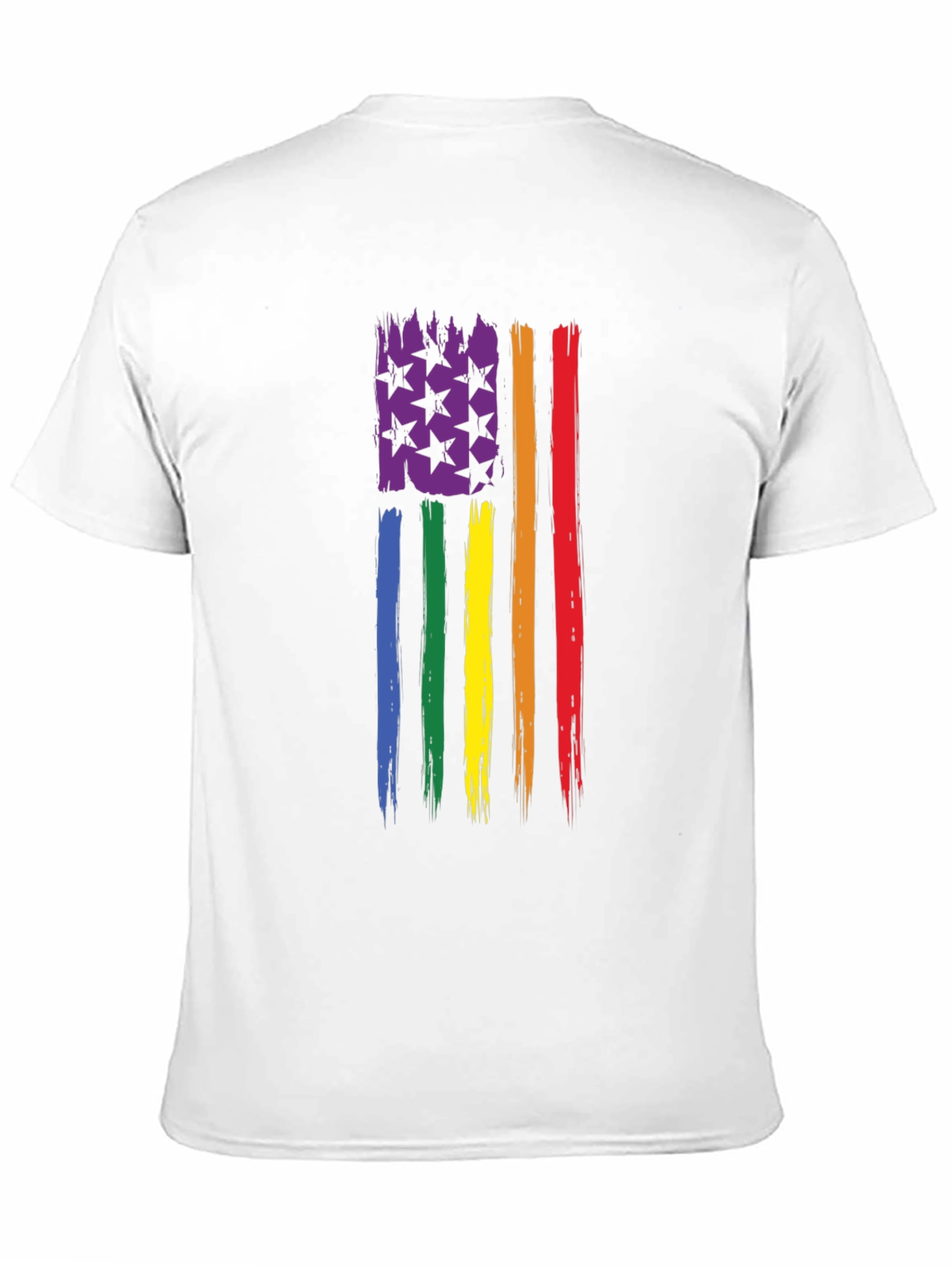 LGBT Pride Flag T-Shirt - Distressed USA Design
