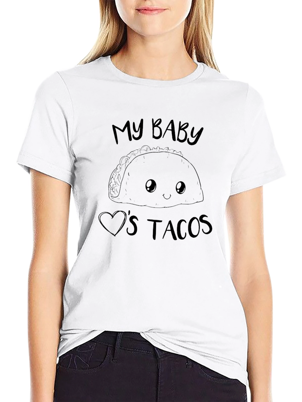 My Baby Loves Tacos Graphic Tee - Black
