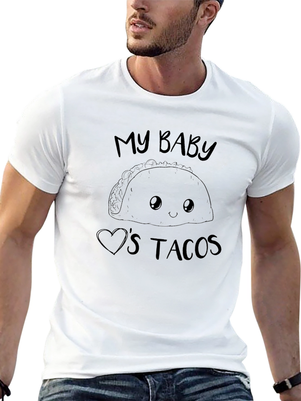 My Baby Loves Tacos Graphic Tee - Black