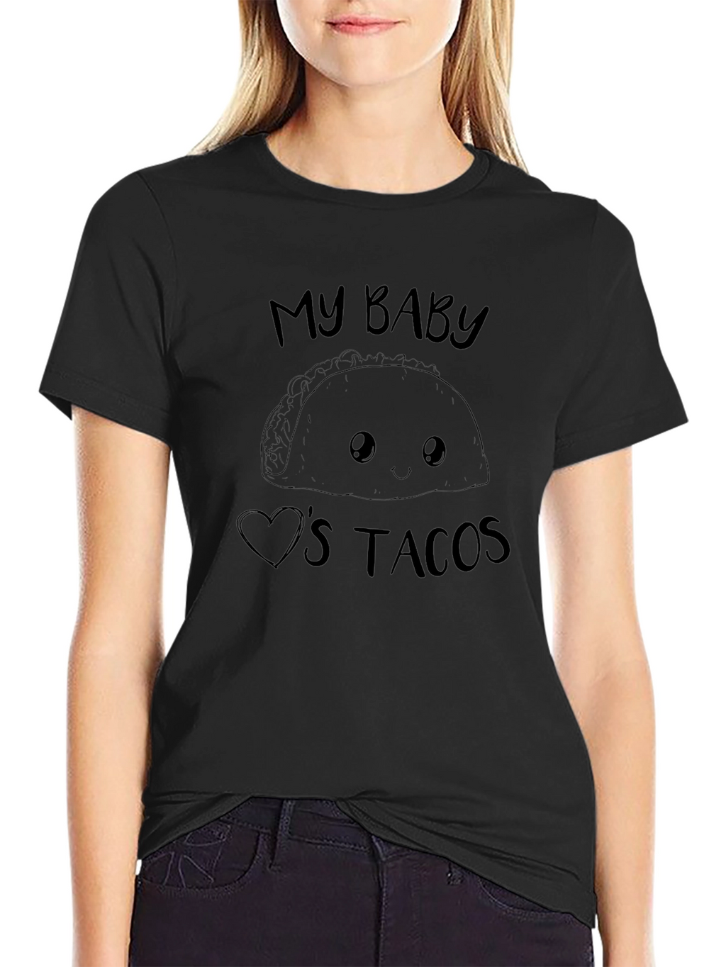 My Baby Loves Tacos Graphic Tee - Black