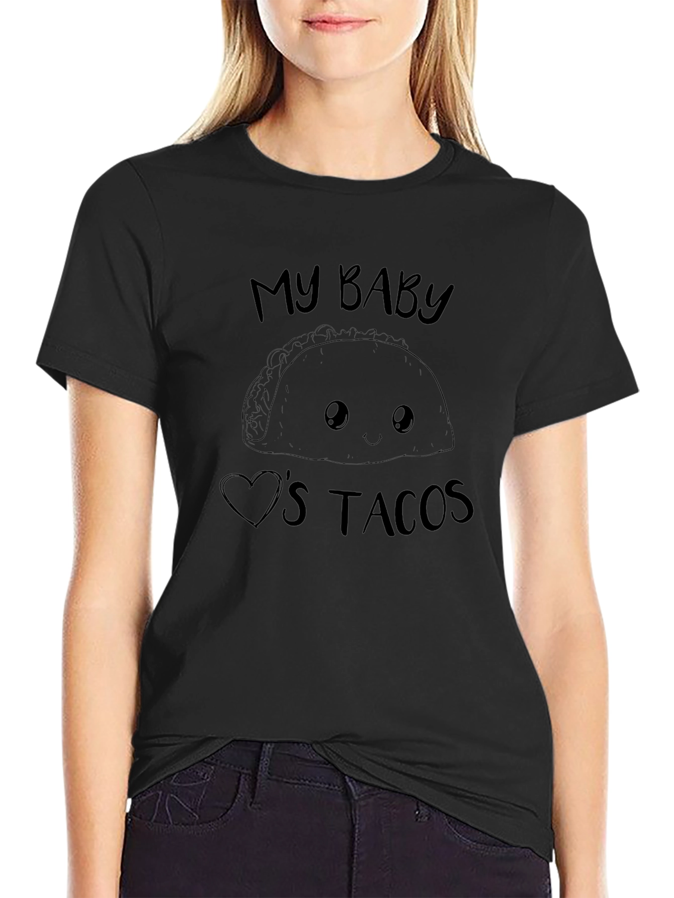 My Baby Loves Tacos Graphic Tee - Black