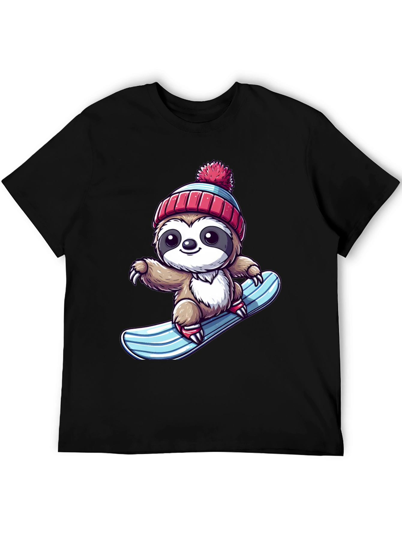Sloth Snowboarder Graphic Tee - Cool & Fun!