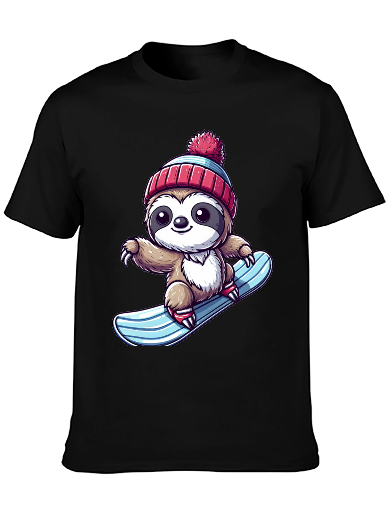Sloth Snowboarder Graphic Tee - Cool & Fun!
