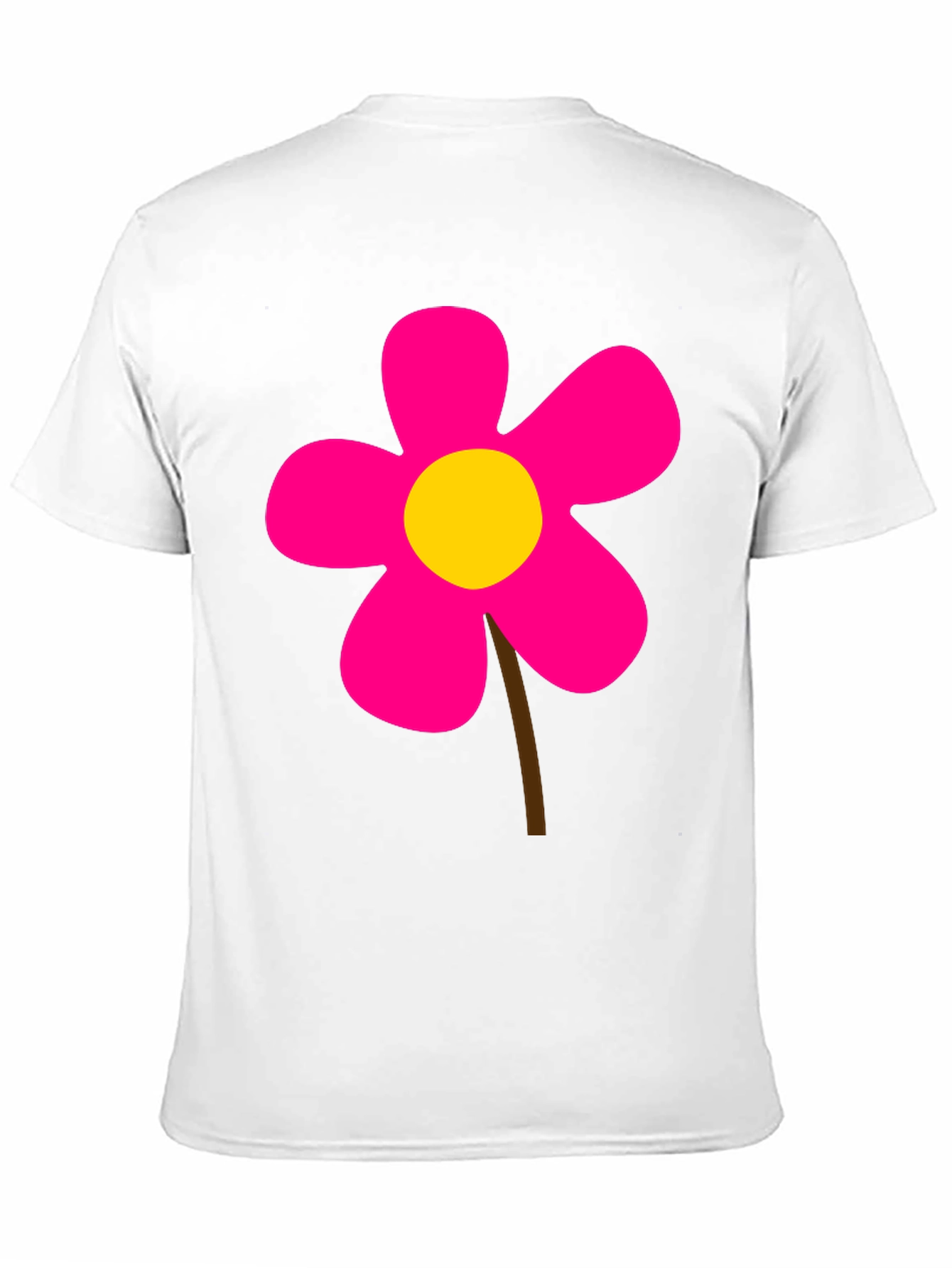 Black T-Shirt with Pink Flower Graphic