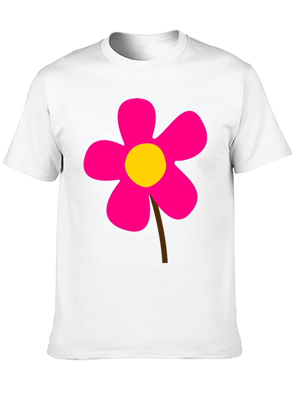 Black T-Shirt with Pink Flower Graphic