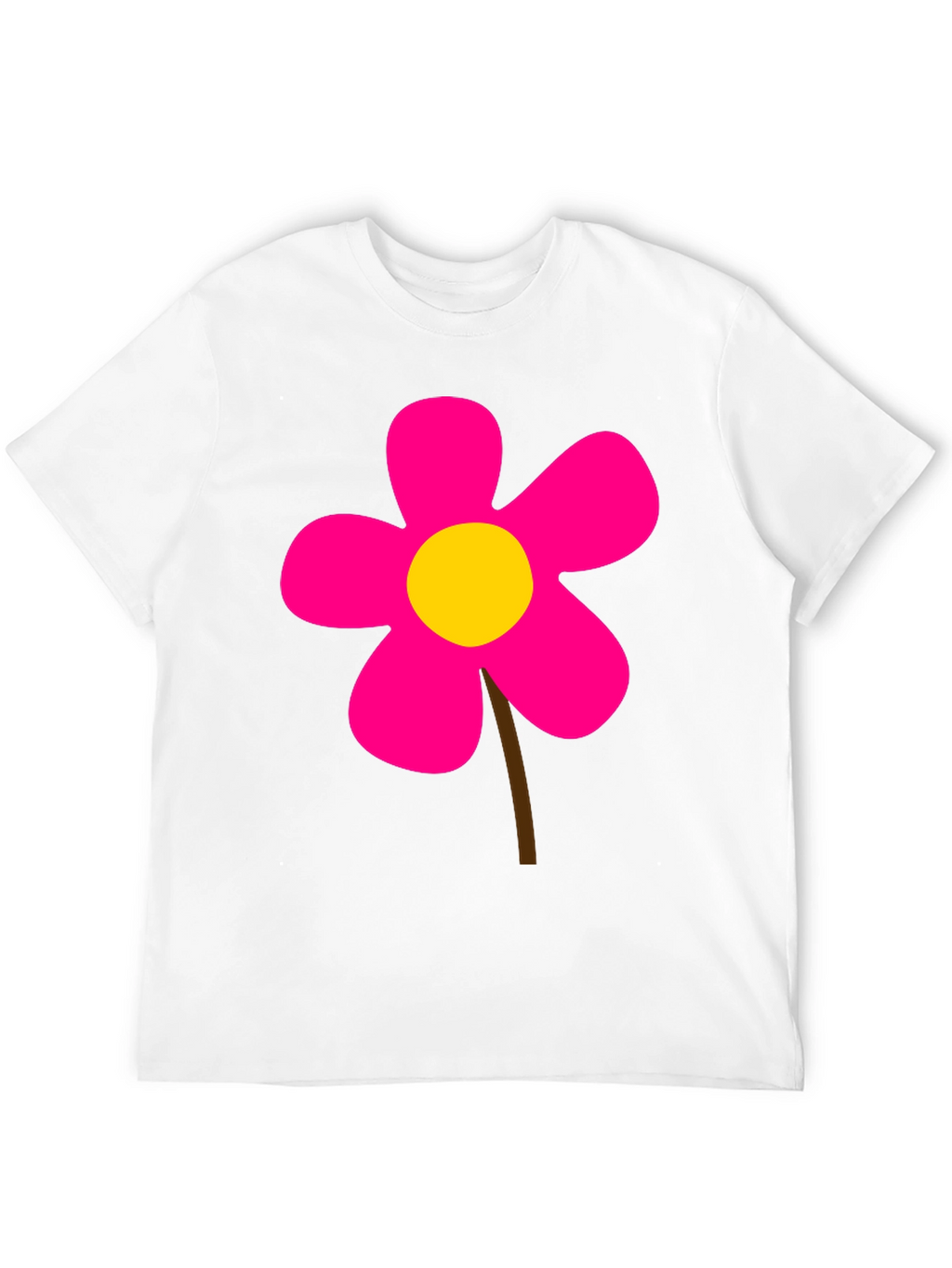 Black T-Shirt with Pink Flower Graphic