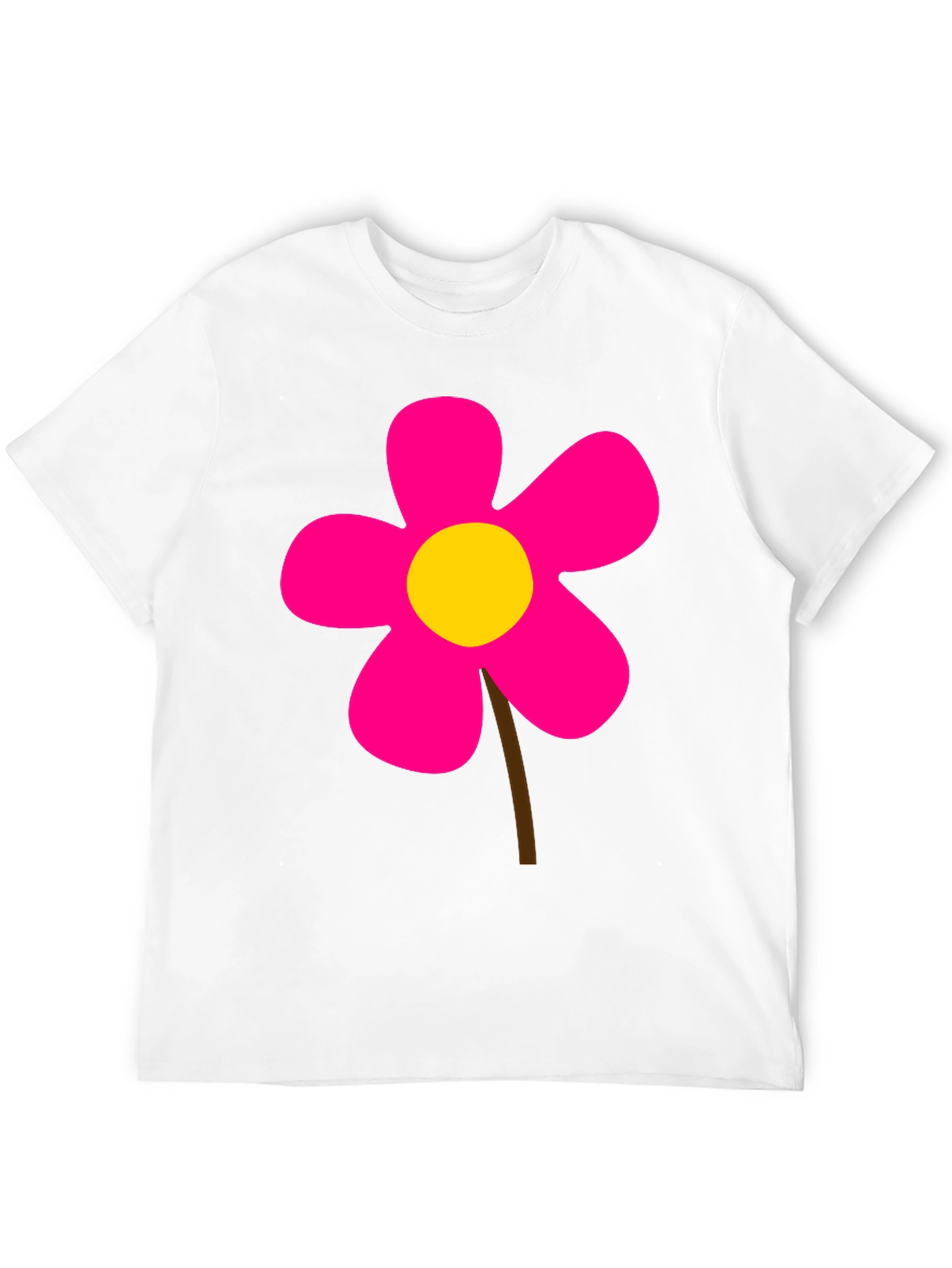 Black T-Shirt with Pink Flower Graphic