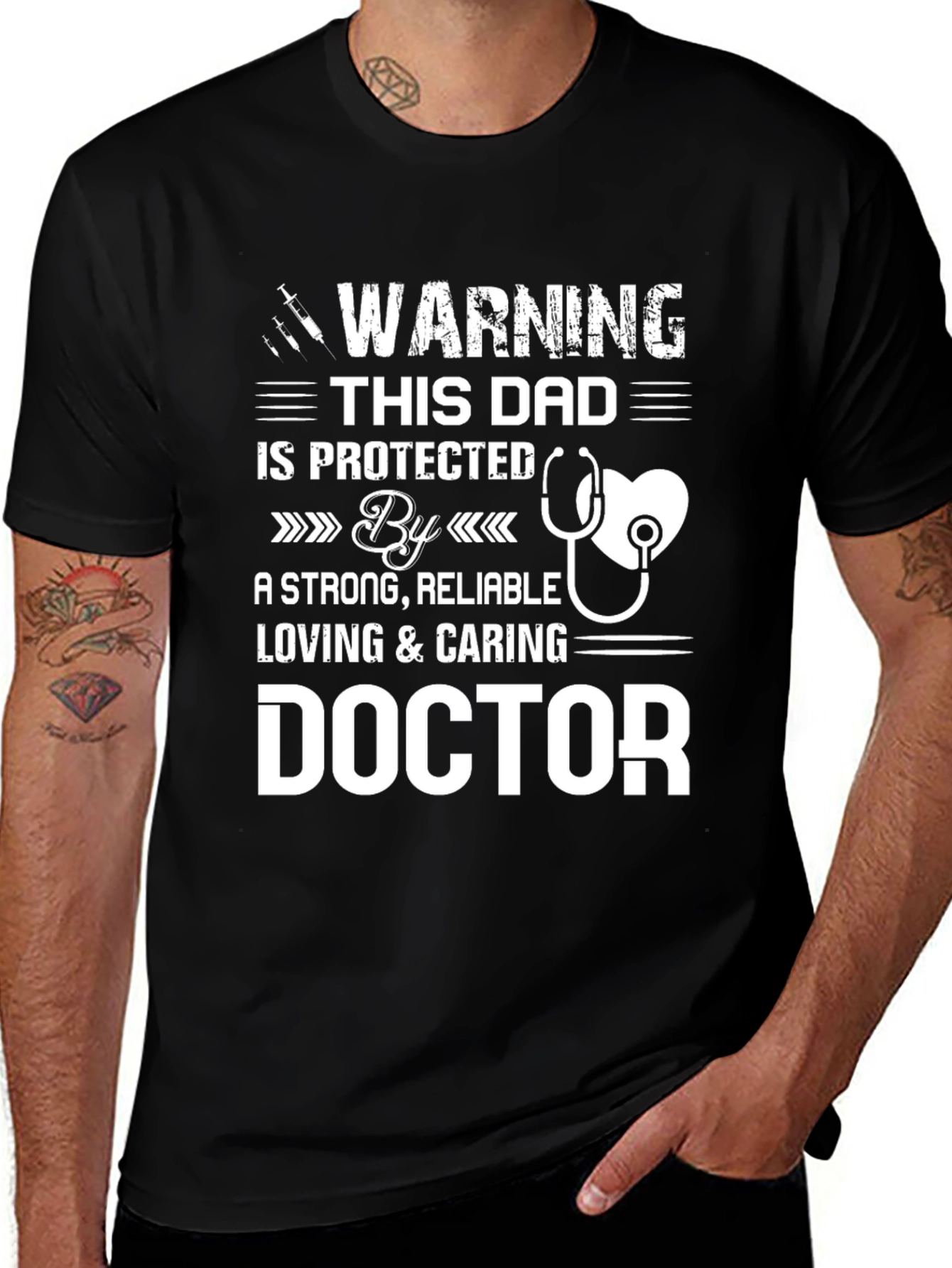 Dad Protected By Doctor T-Shirt