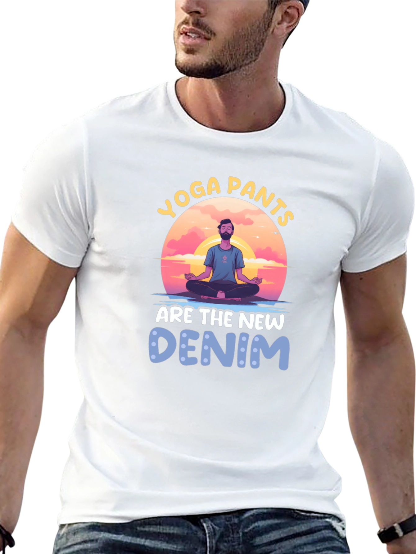 Yoga Pants New Denim Graphic Tee