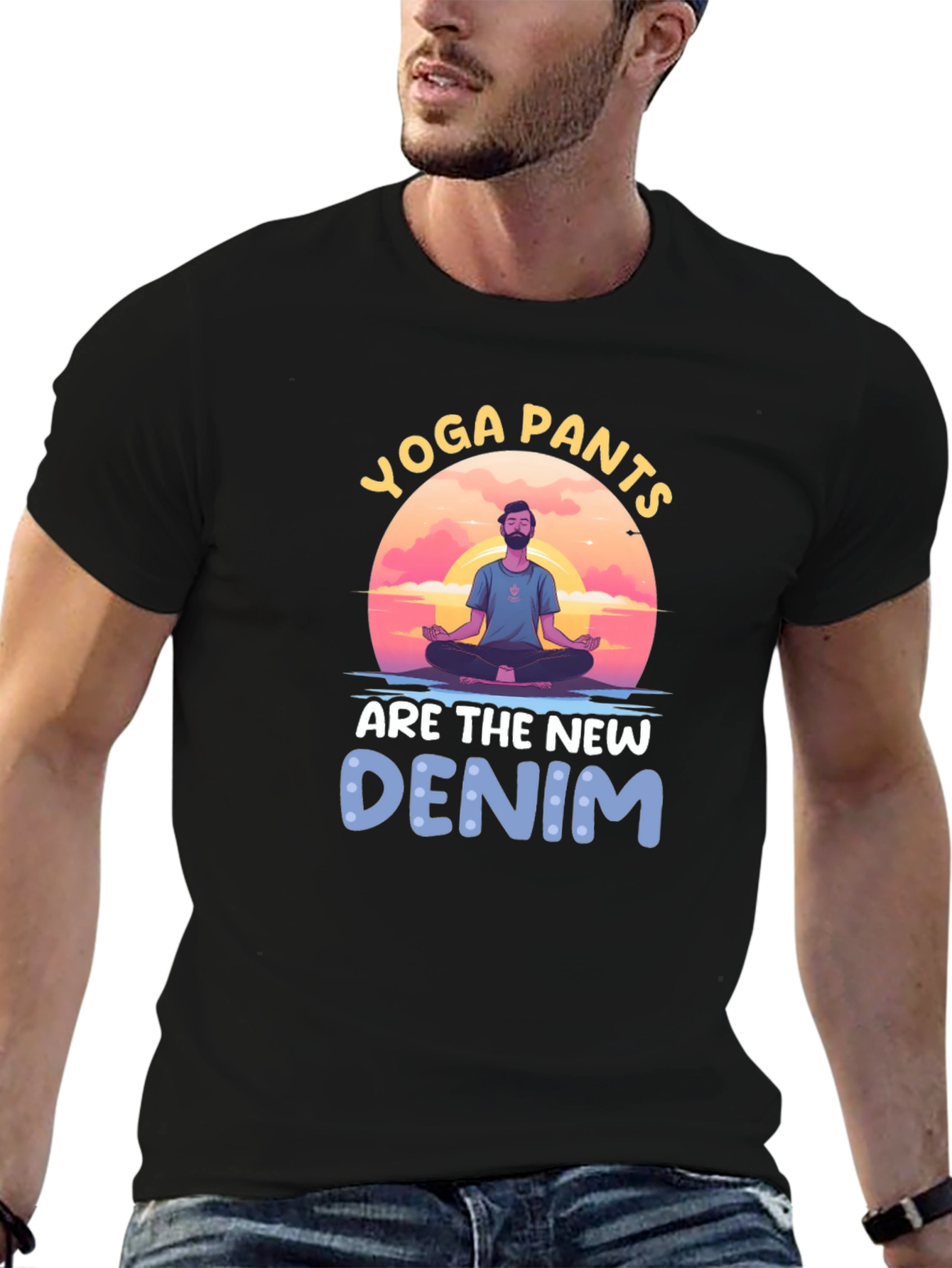 Yoga Pants New Denim Graphic Tee