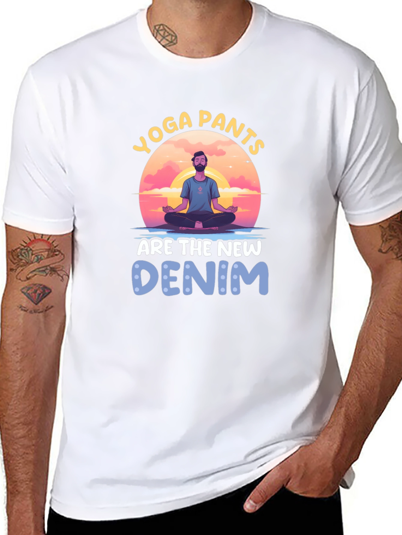 Yoga Pants New Denim Graphic Tee