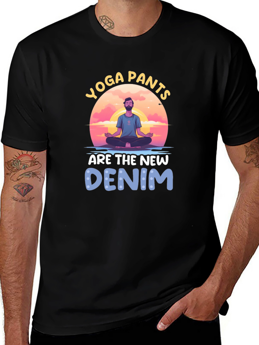 Yoga Pants New Denim Graphic Tee