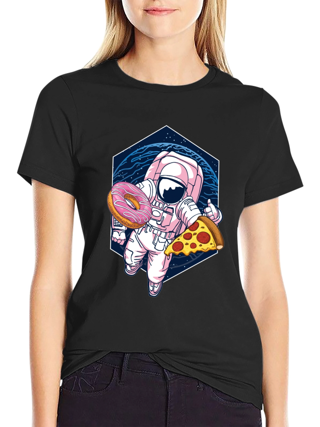 Astronaut Pizza & Donut Graphic Tee