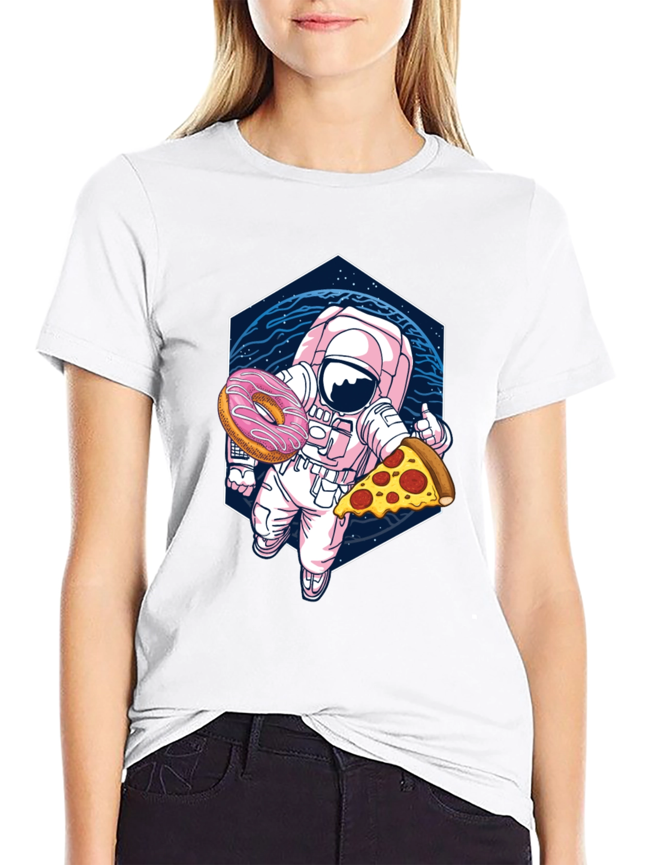 Astronaut Pizza & Donut Graphic Tee