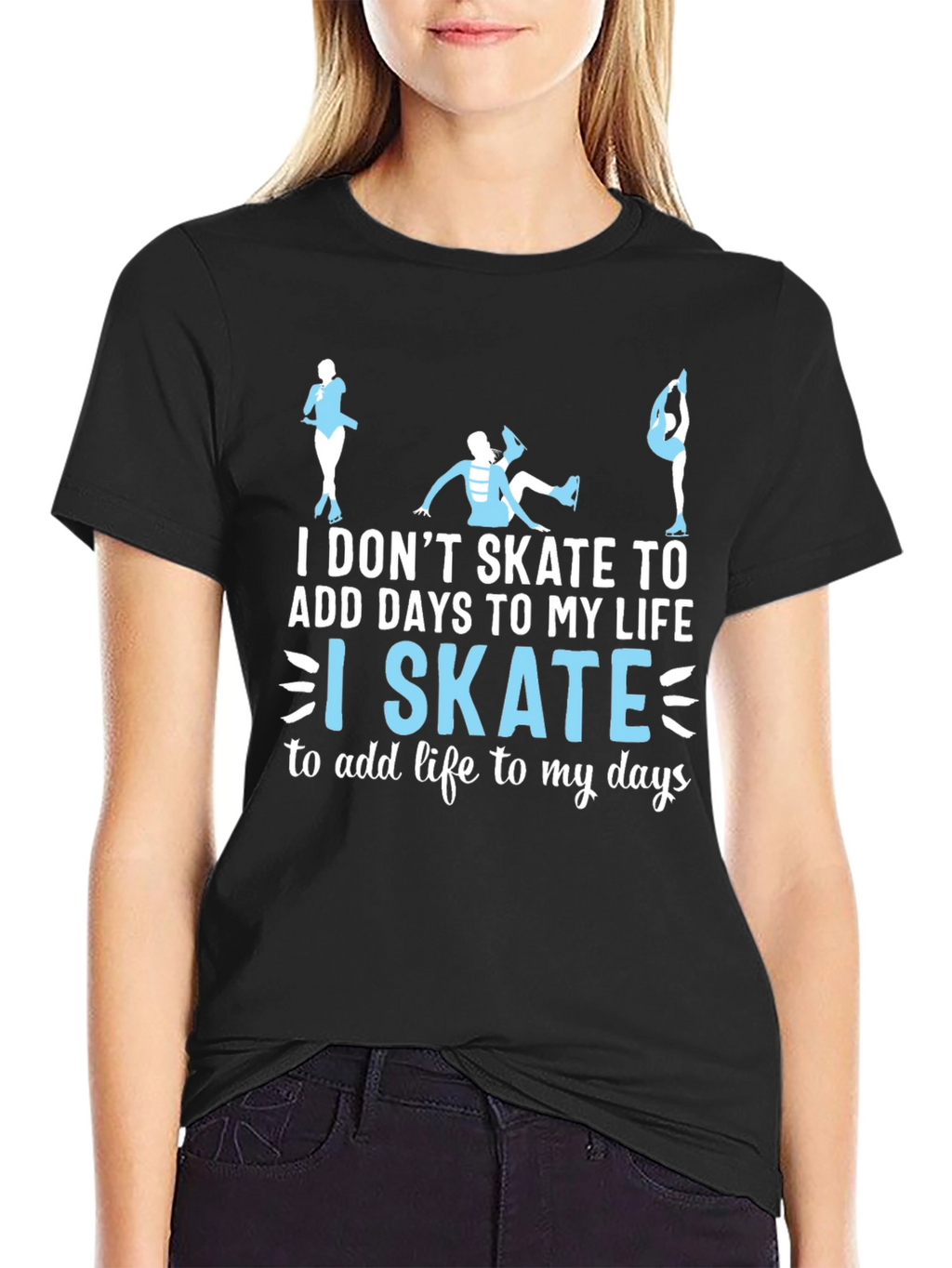 I Skate To Add Life Black T-Shirt