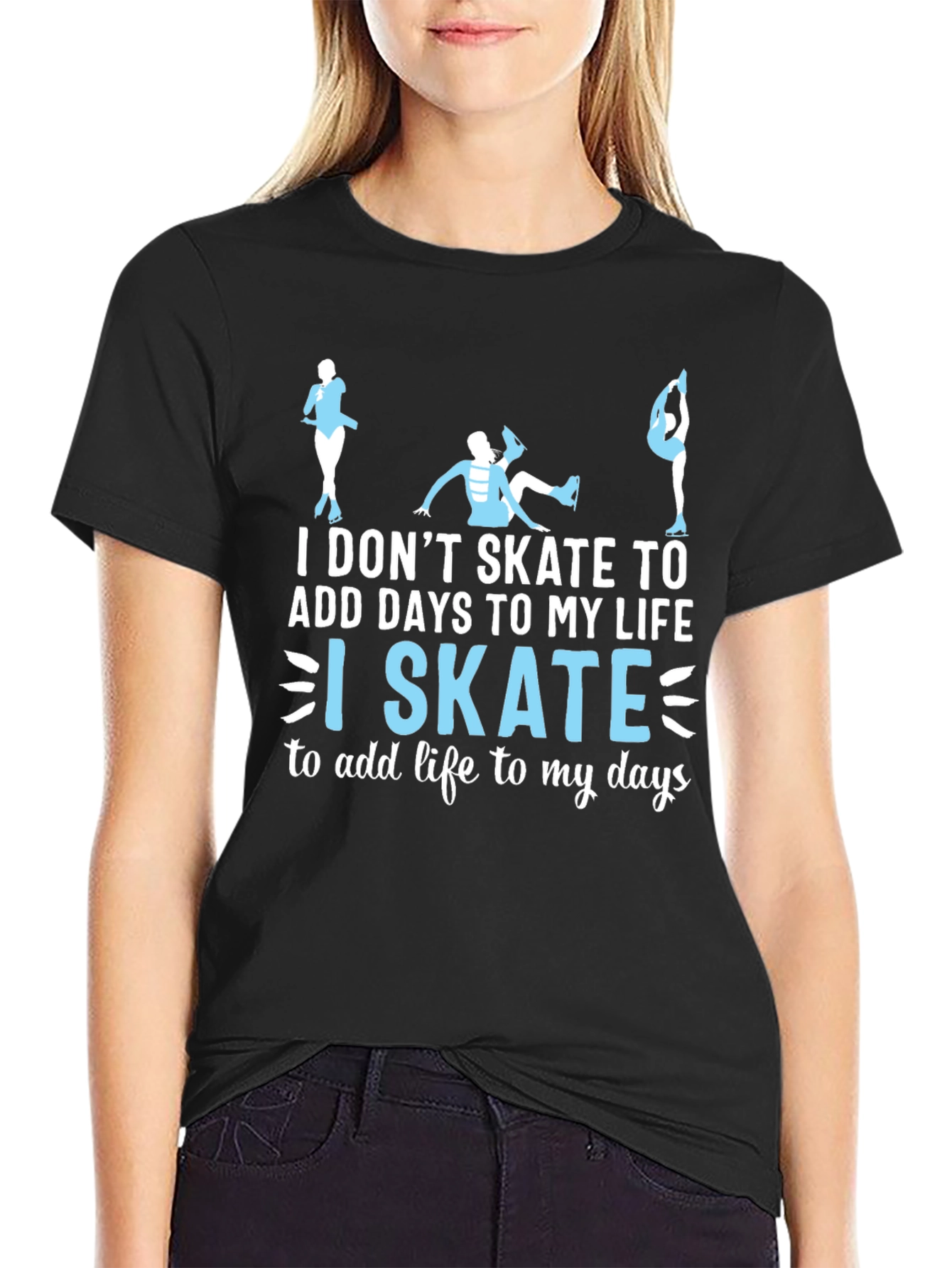 I Skate To Add Life Black T-Shirt