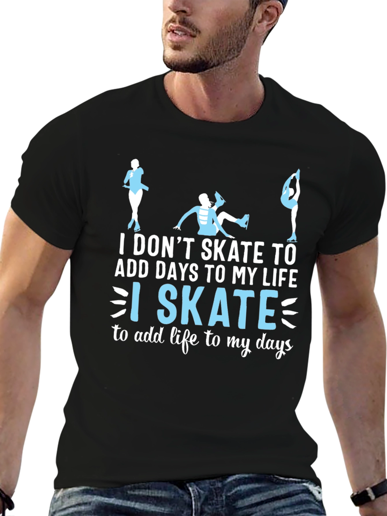 I Skate To Add Life Black T-Shirt