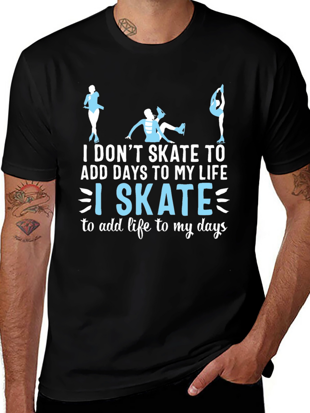 I Skate To Add Life Black T-Shirt