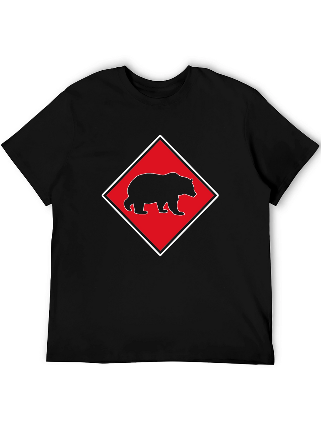 Bear Diamond Graphic T-Shirt - Black