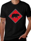 Bear Diamond Graphic T-Shirt - Black