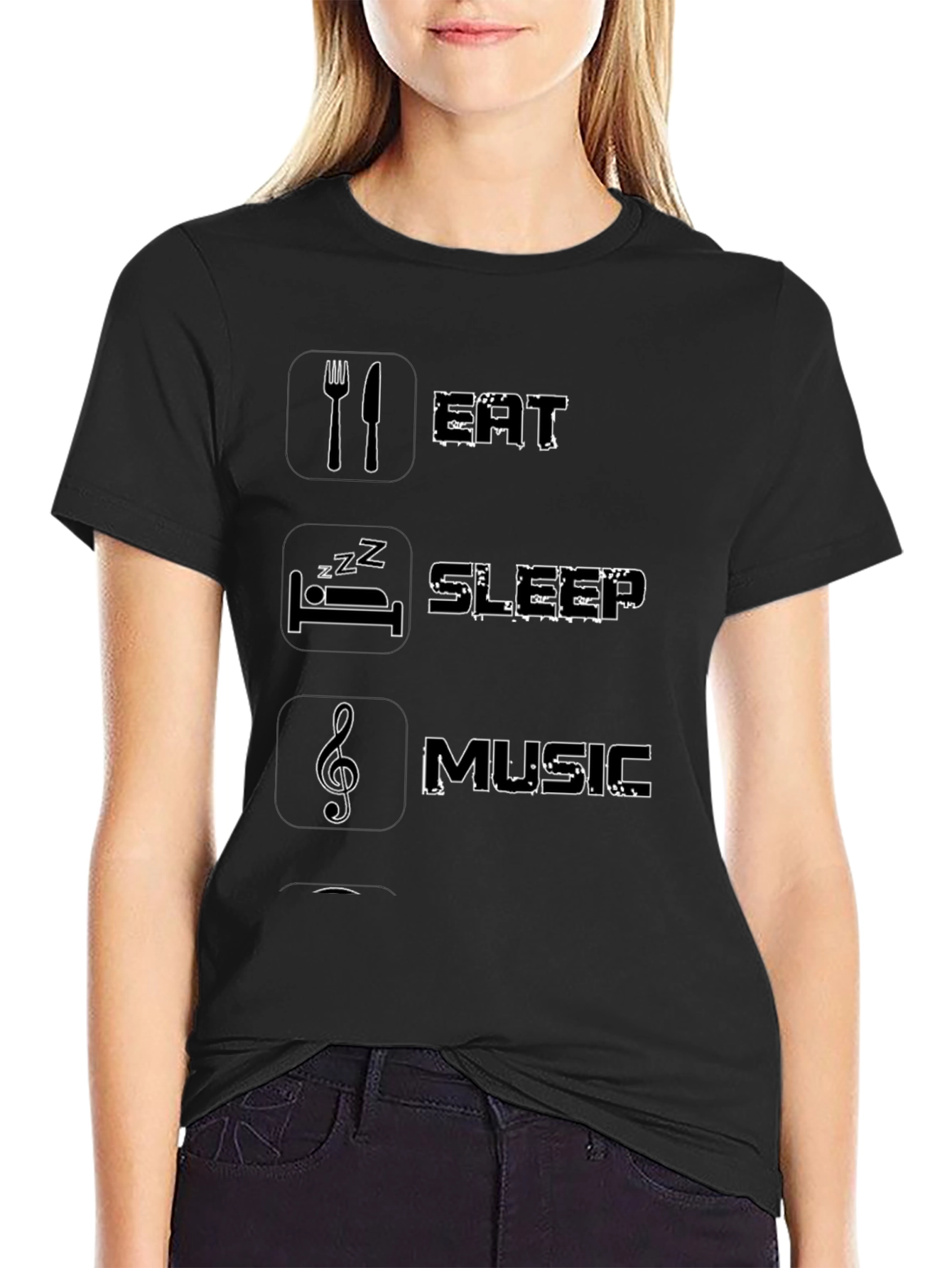 Eat Sleep Music T-Shirt - Black Graphic Tee