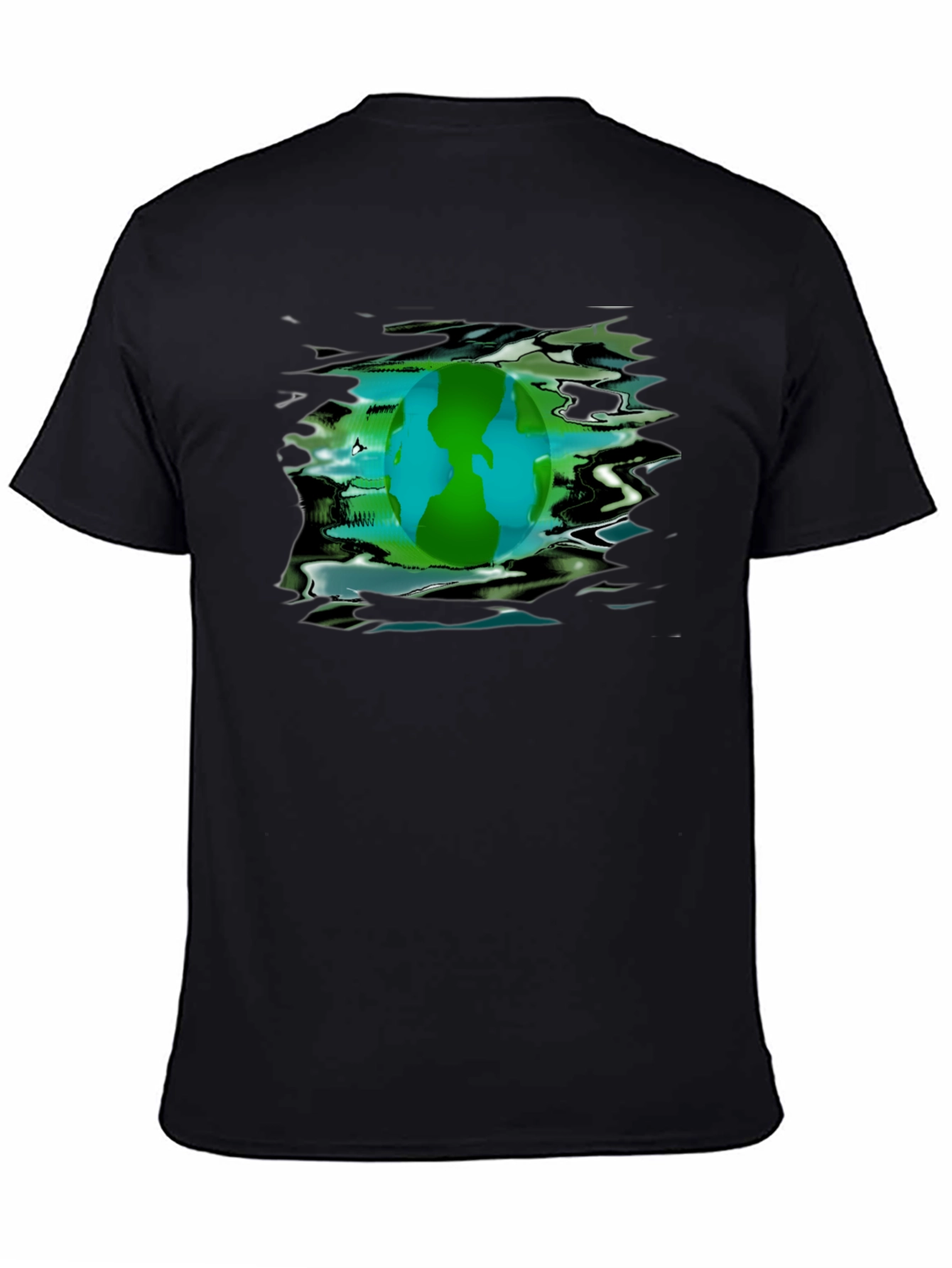 Earth Day Graphic Tee - Black Crew Neck T-Shirt