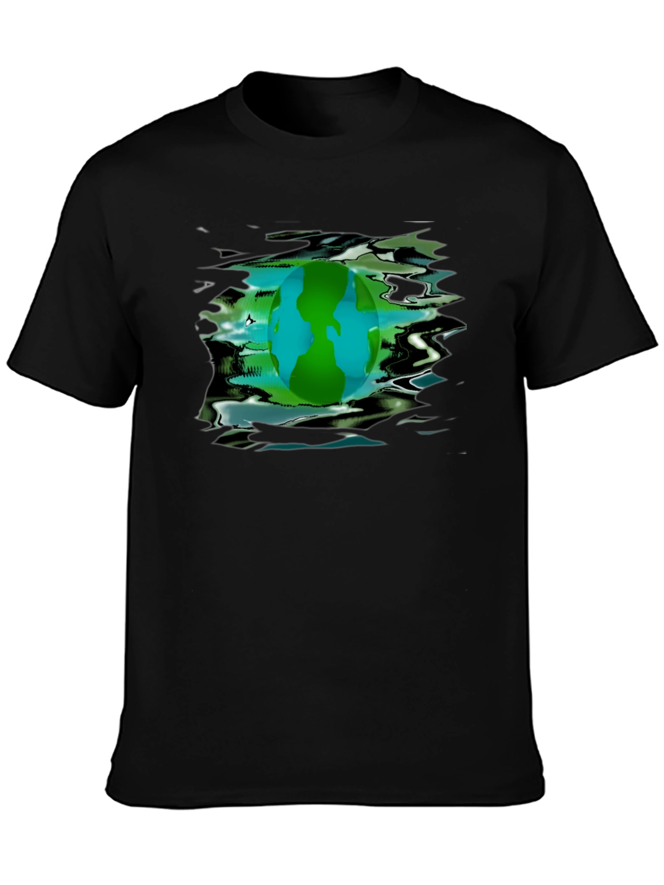 Earth Day Graphic Tee - Black Crew Neck T-Shirt