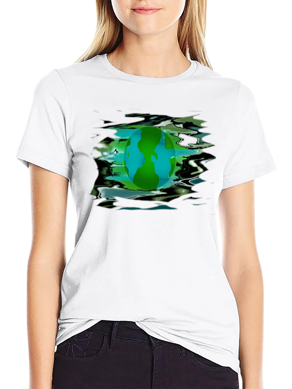 Earth Day Graphic Tee - Black Crew Neck T-Shirt