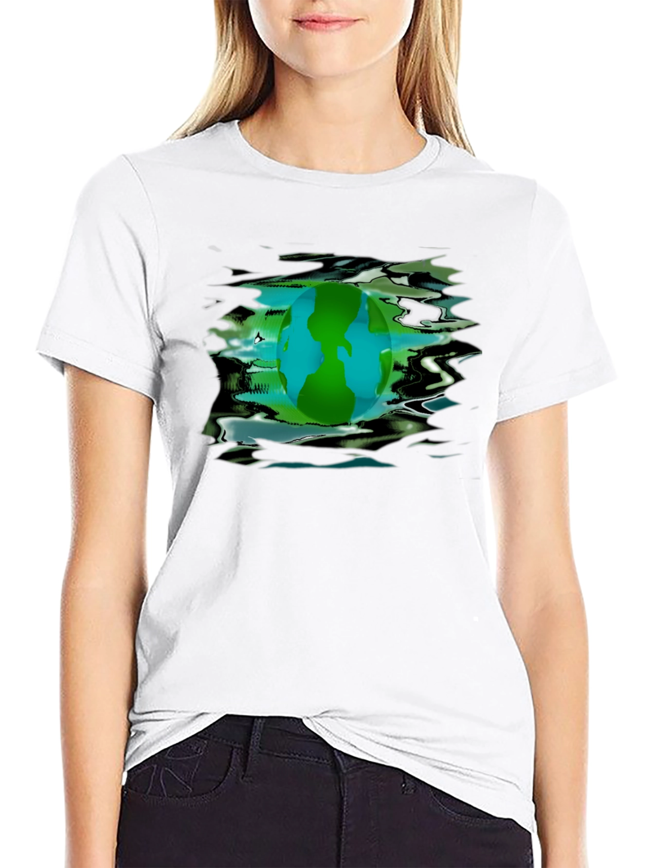 Earth Day Graphic Tee - Black Crew Neck T-Shirt