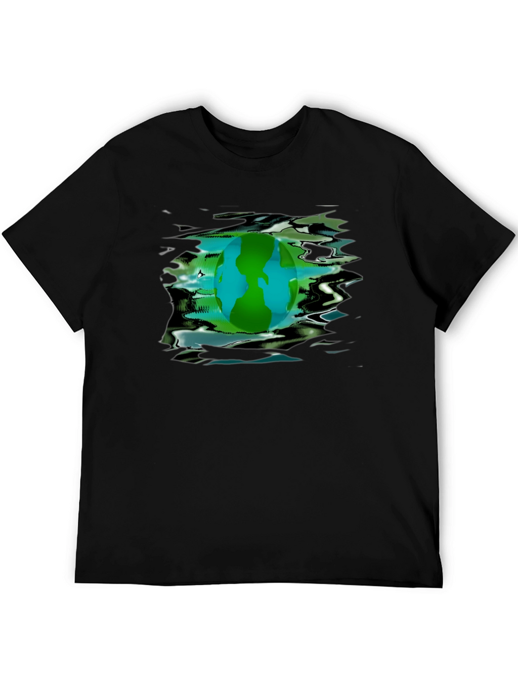 Earth Day Graphic Tee - Black Crew Neck T-Shirt